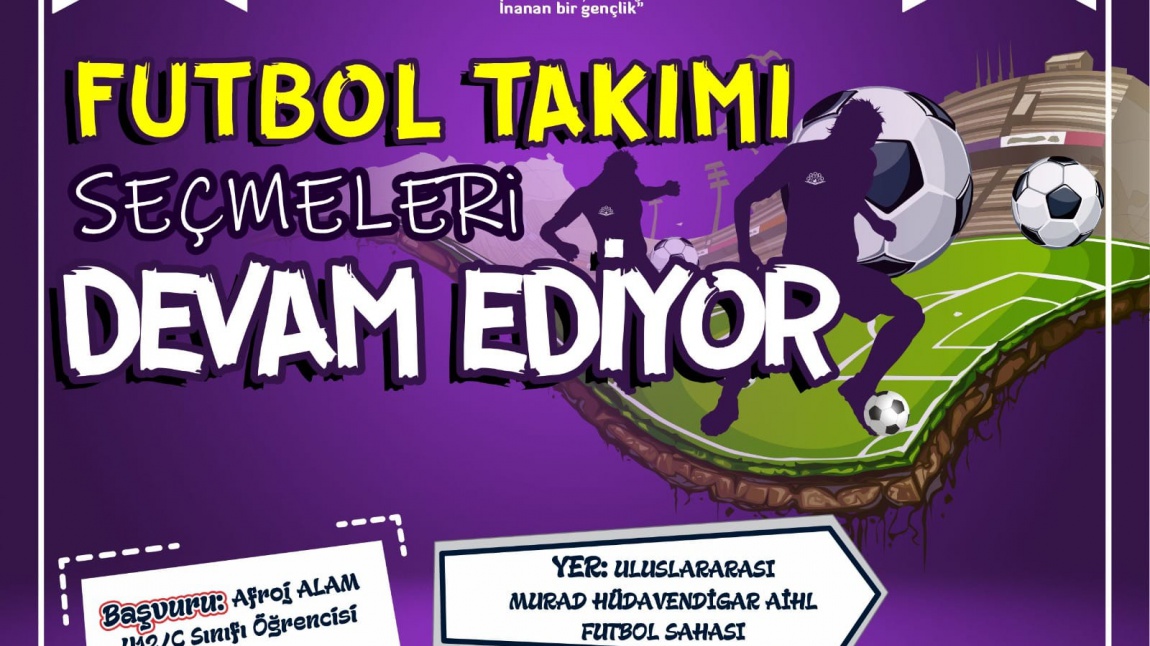 HÜDAVENDİGAR FUTBOL TAKIMI SEÇMELERİ DEVAM EDİYOR!