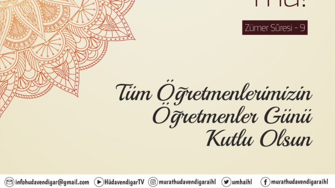 Tüm öğretmenlerimizin 24 Kasım Öğretmenler Günü kutlu olsun.